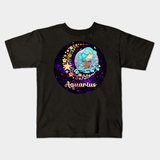 Aquarius Zodiac Sign Kids T-Shirt